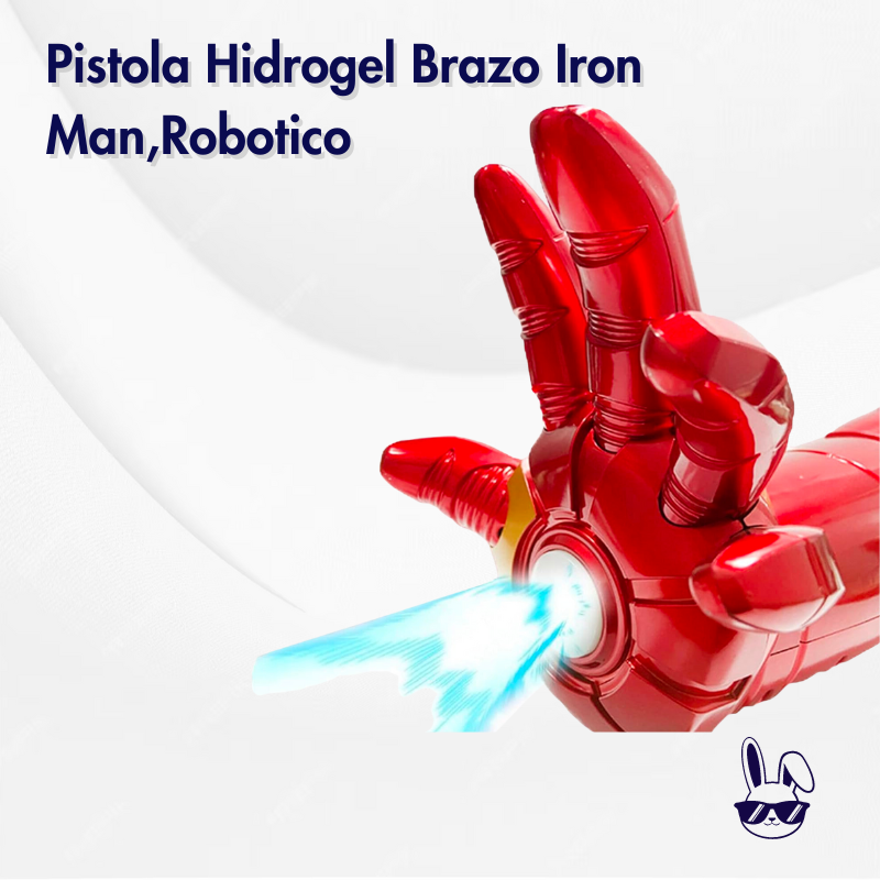 🦸‍♂️💥Brazo Iron Man Lanzador Hidrogel - Robotico